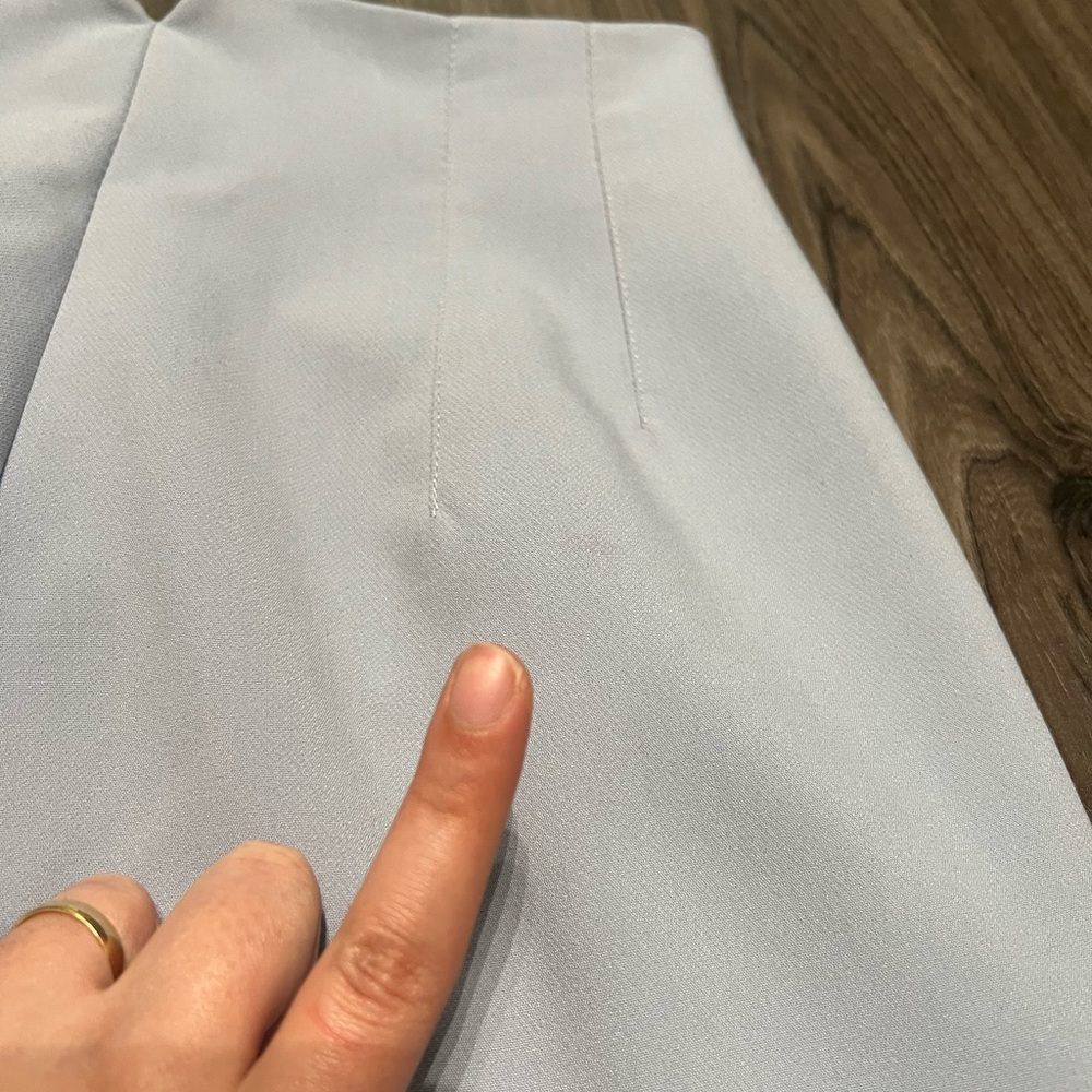 ZARA WOMAN HIGH-WAISTED PANTS LIGHT BLUE - Picture 15 of 15